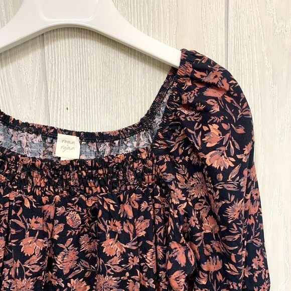 Roan + Ryan Evereve Black Floral Short Sleeve Dress Medium - Picture 5 of 7